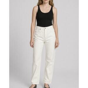 Madewell Low-Slung Straight Jean Womens 27 White Button Fly Denim Y2K Streetwear